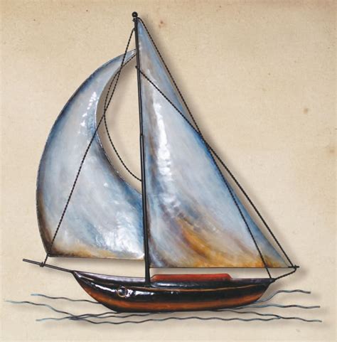 Metal Sail Boat Wall Art 